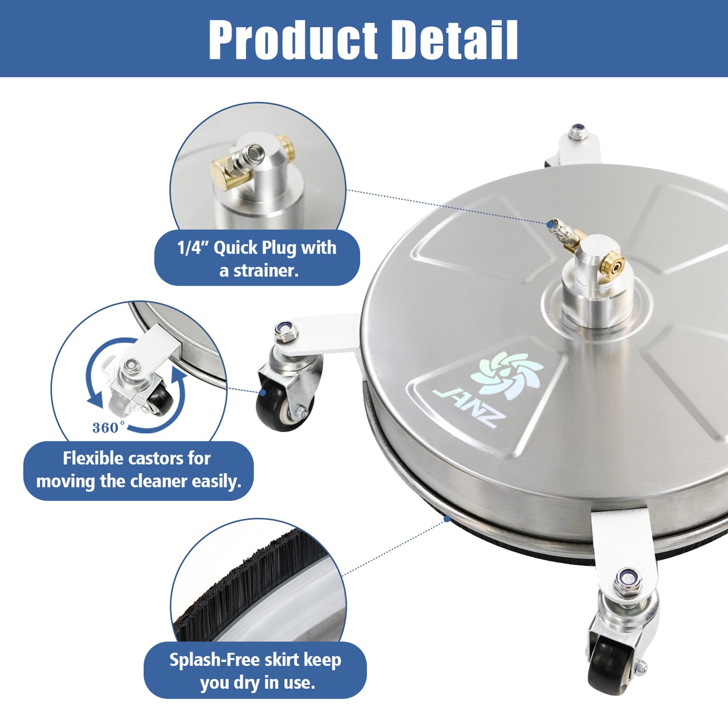 JANZ 16" Pressure Washer Surface Cleaner