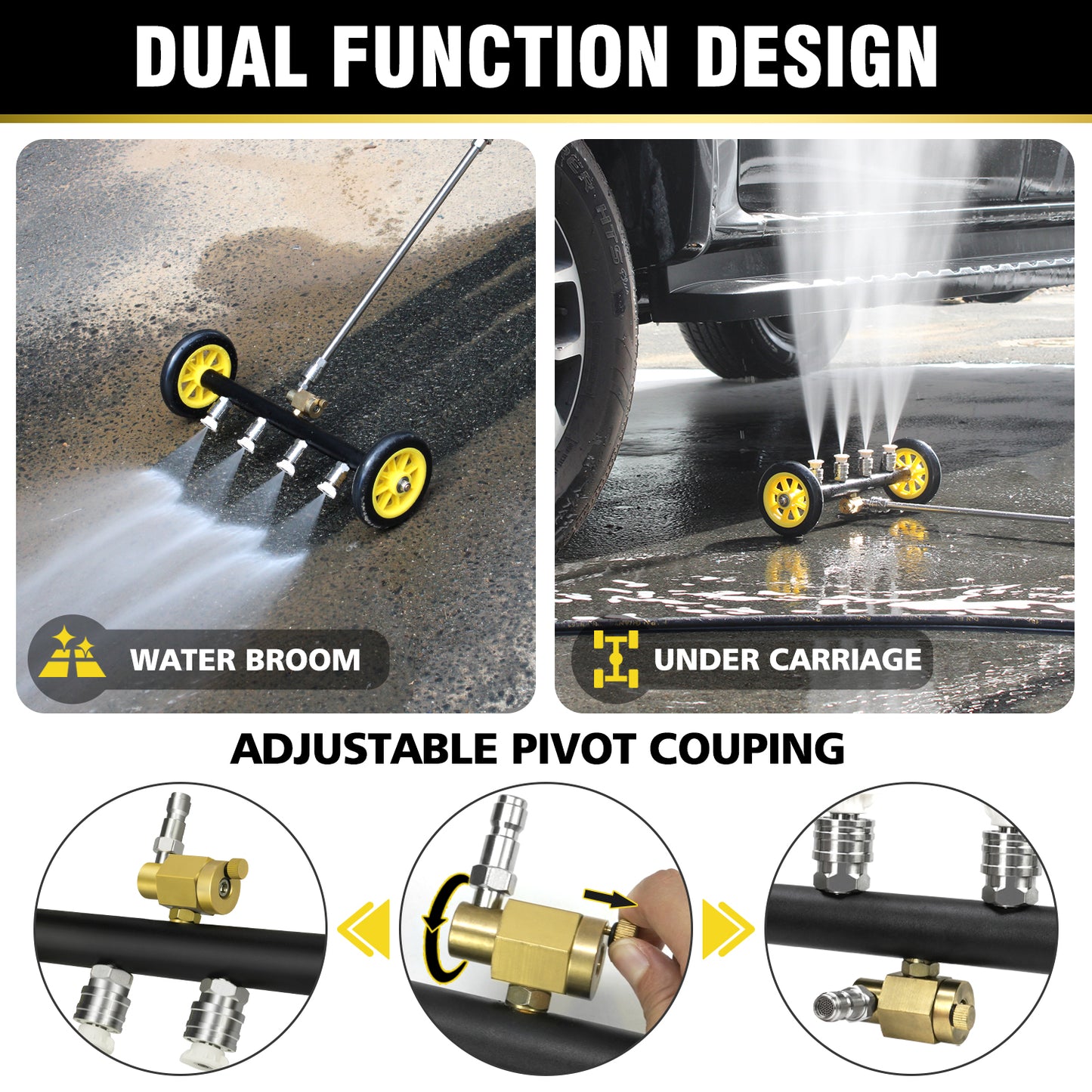 Pressure Washer Undercarriage Cleaner with Foam Cannon