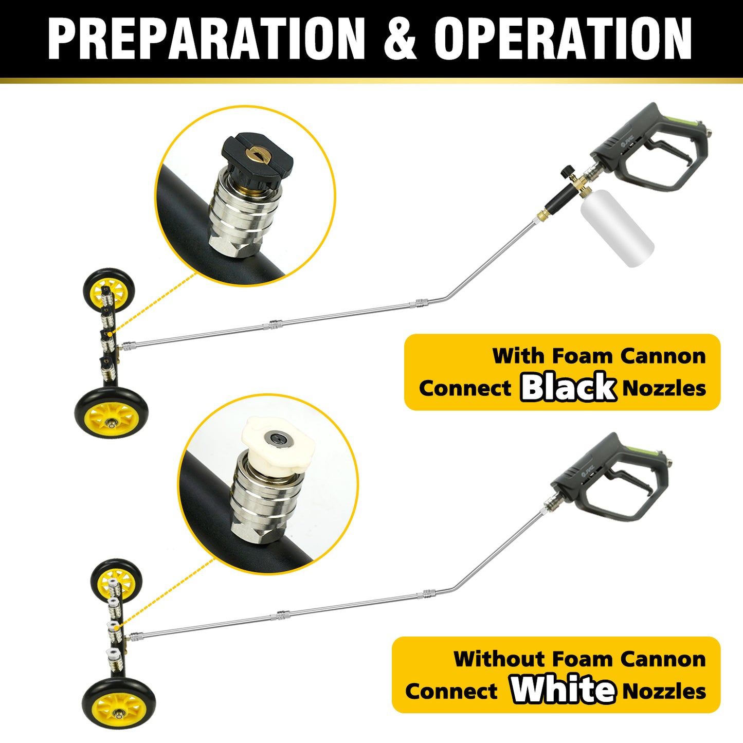 Pressure Washer Undercarriage Cleaner with Foam Cannon