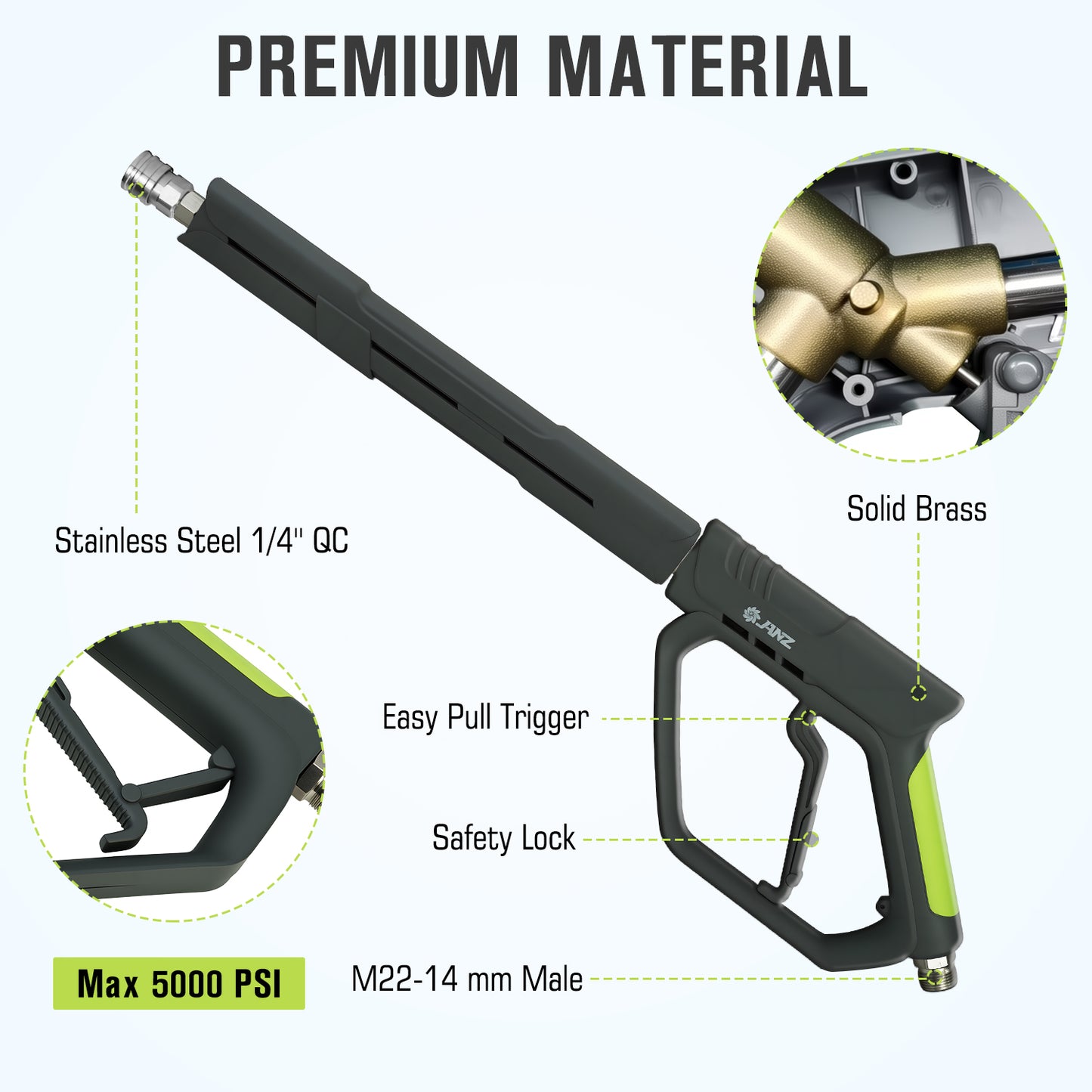 JANZ 5000 PSI Pressure Washer Black Gun Kit