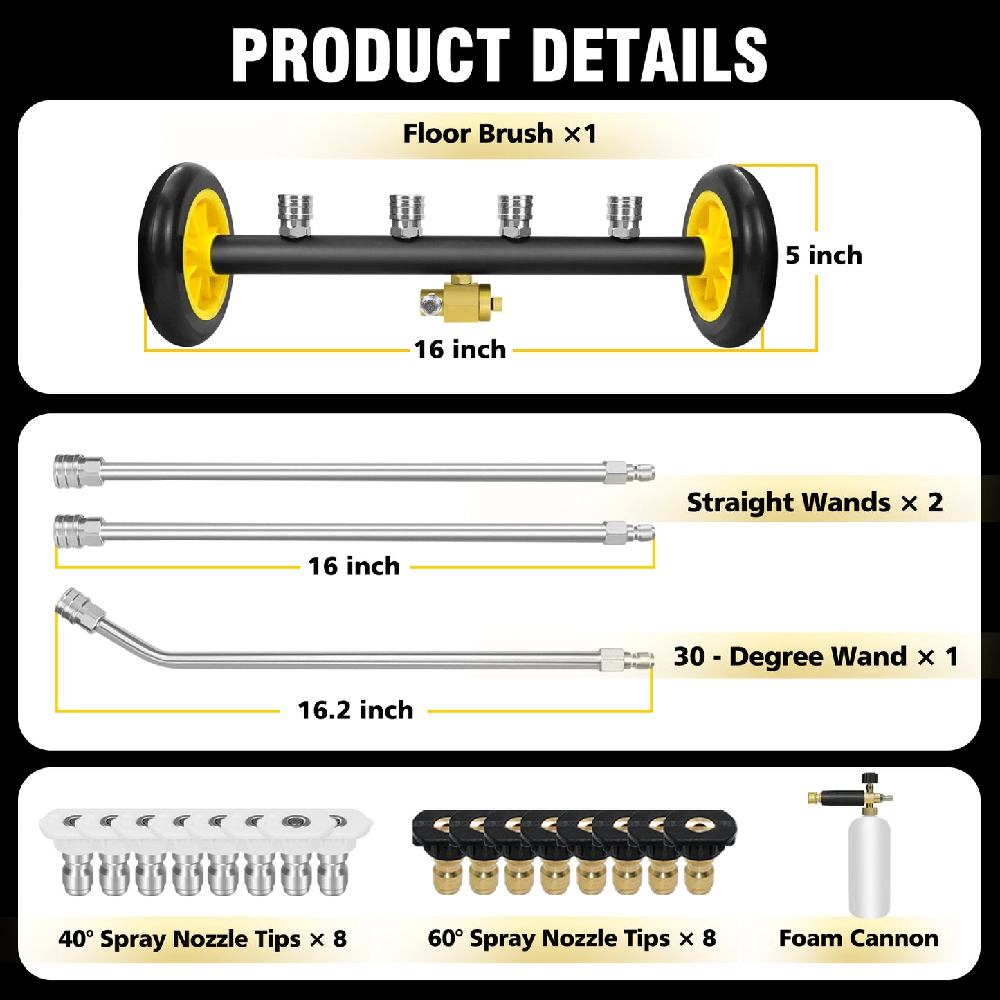 Pressure Washer Undercarriage Cleaner with Foam Cannon