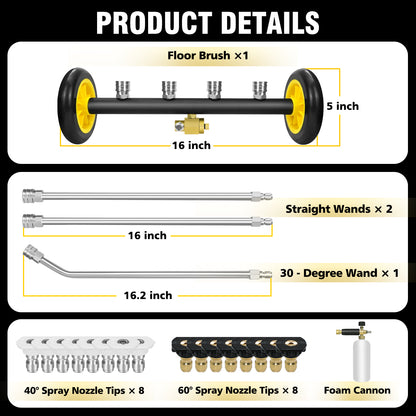 Pressure Washer Undercarriage Cleaner with Foam Cannon