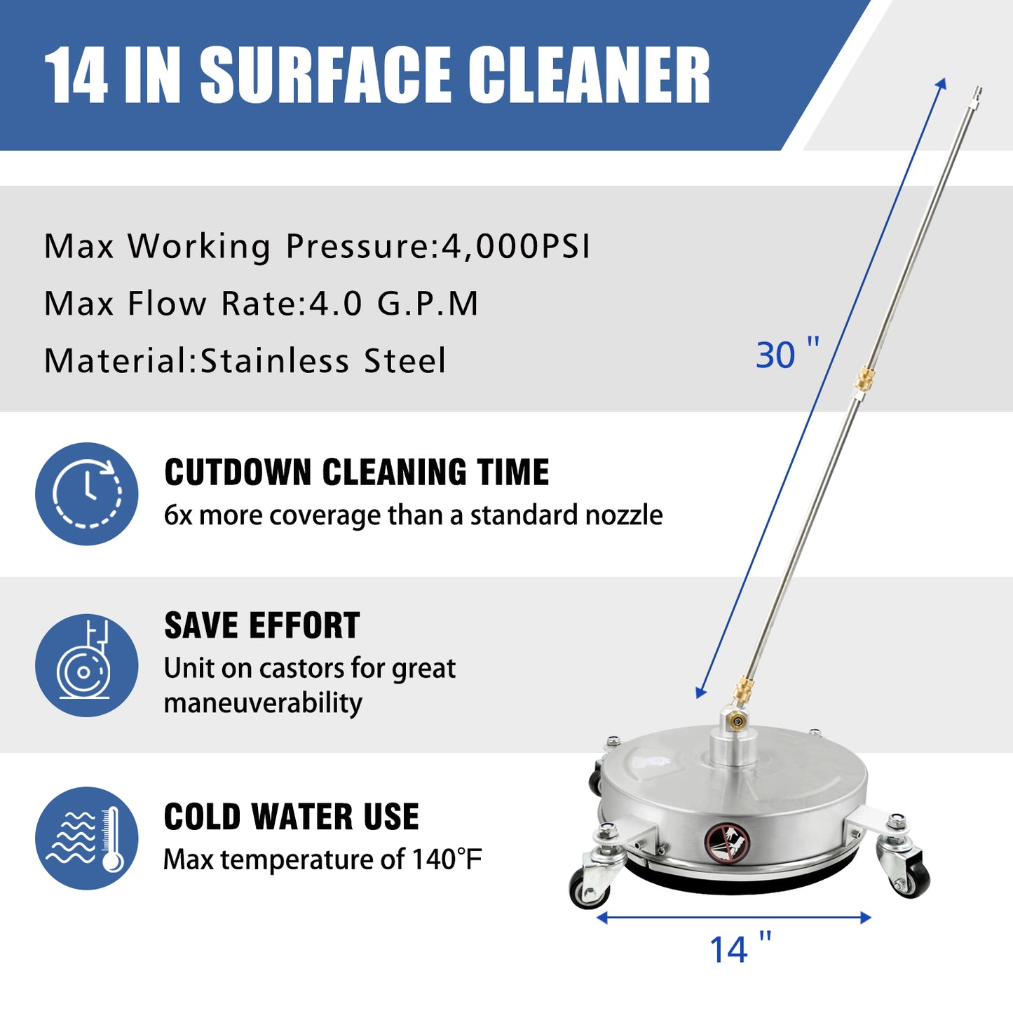 JANZ 14" Pressure Washer Surface Cleaner