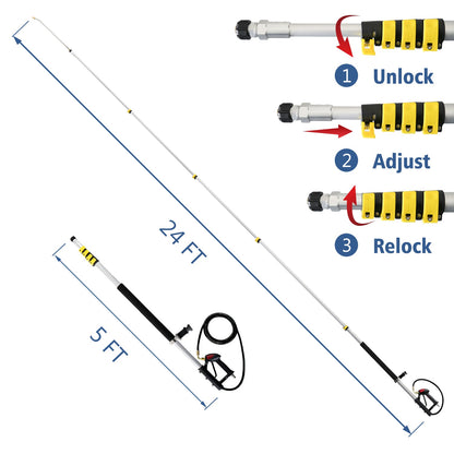 JANZ Pressure Washer Telescoping Wand with Brush Head,3 Extension Wands - JANZ Direct