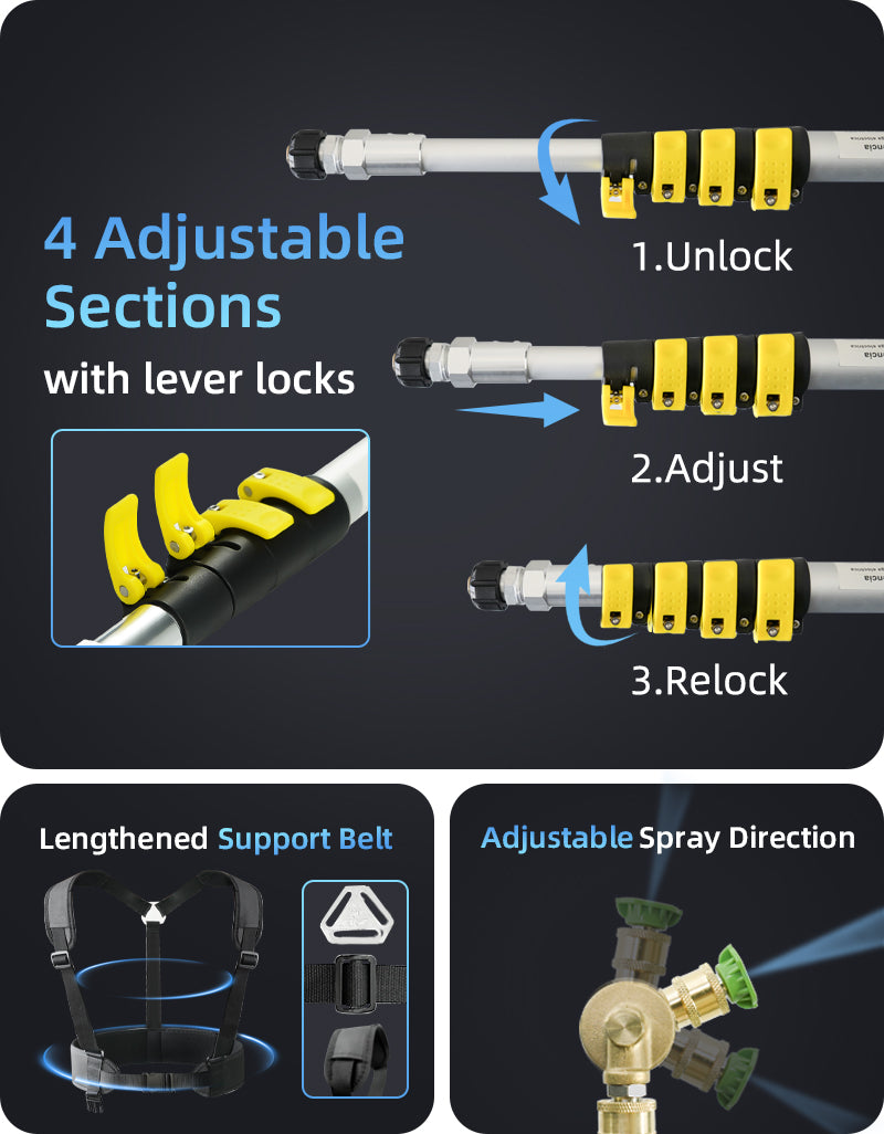 JANZ Pressure Washer Telescoping Wand with 3 Extension Wands – JANZ