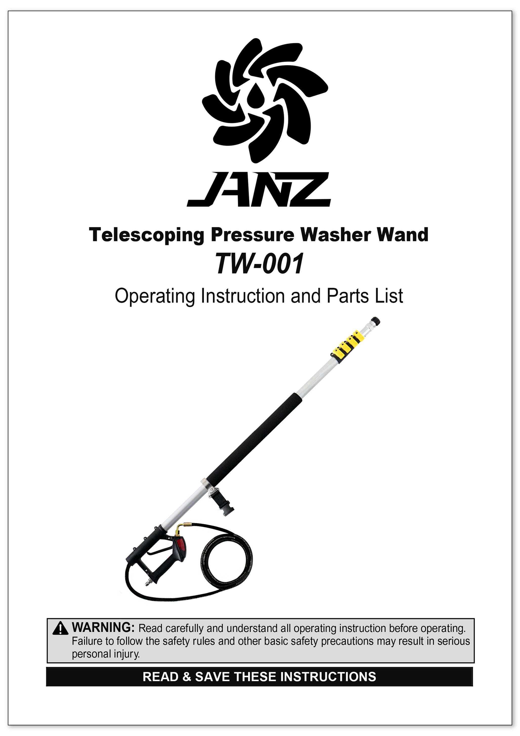 telescoping wand manuals tw-001